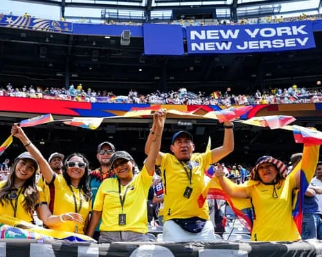 Fans of Ecuador at the ground before their World Cup group game against Germany